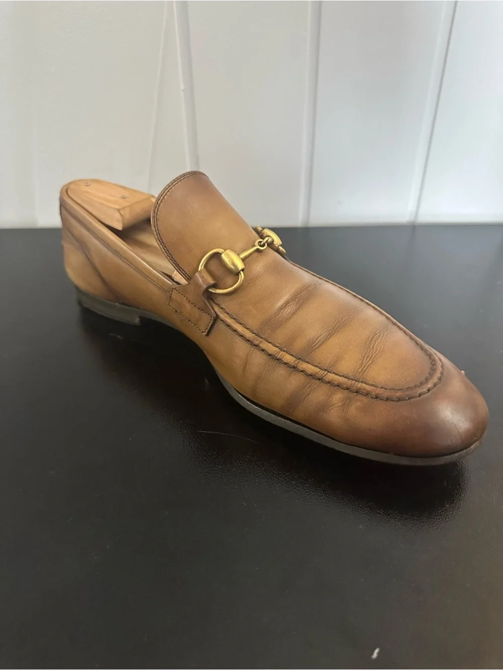 GUCCI Jordaan Horsebit Brown Leather Loafers Men's Size 10.5 US $1090